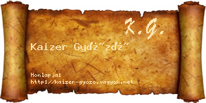 Kaizer Győző névjegykártya